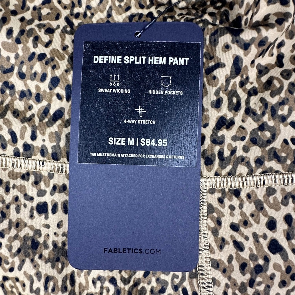 NWT Fabletics PowerHold Define Split Hem Pant Leopard Print High Waist Leggings - Picture 5 of 14